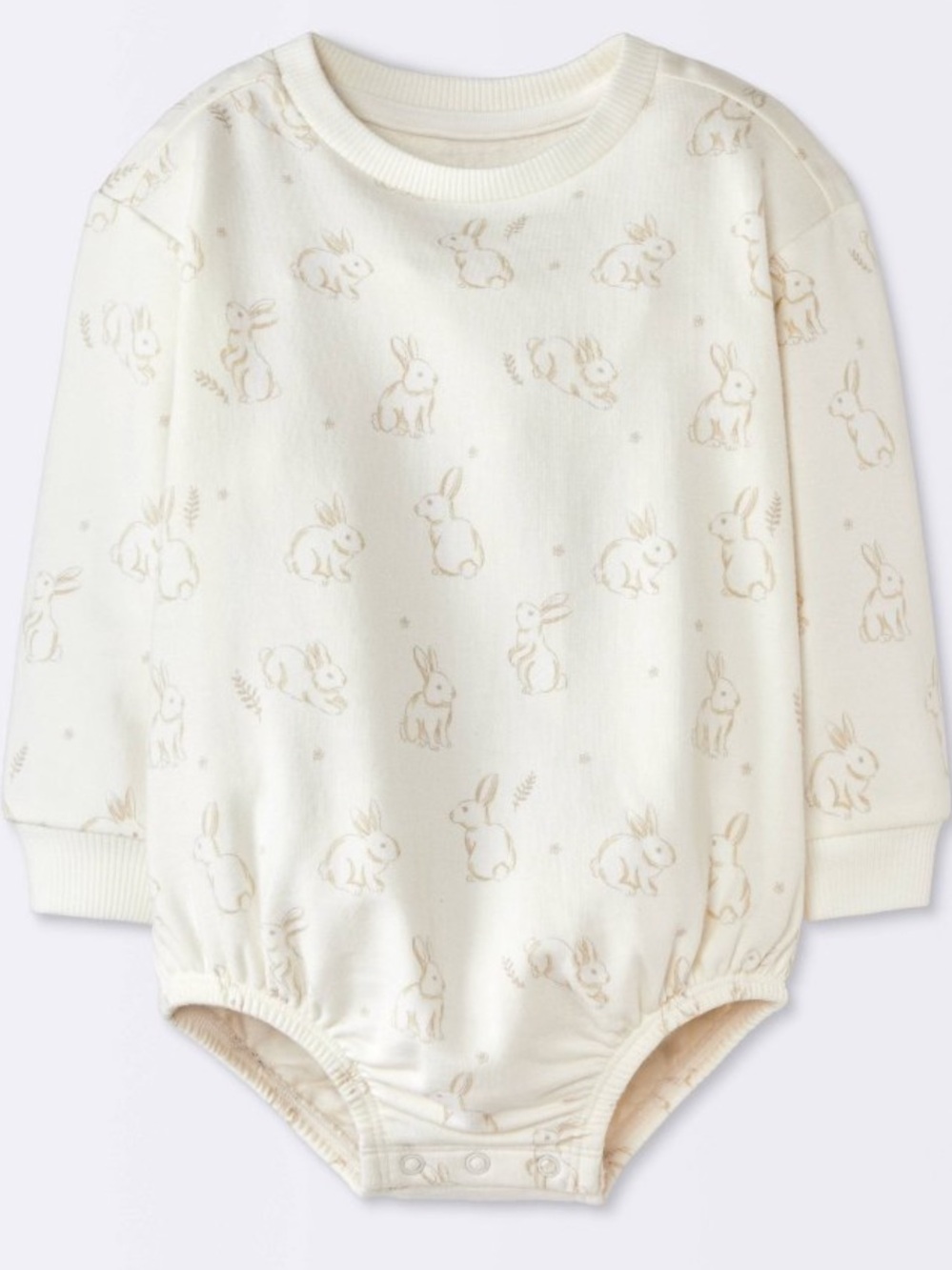 cloud island Cream Bubble Romper with Bunnies